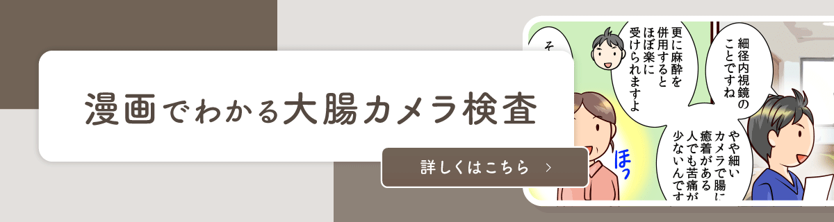 漫画でわかる大腸カメラ検査 詳しくはこちら